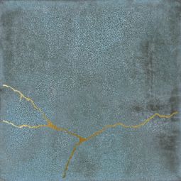 Enso | 5"x 5" Kintsugi Blue