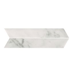 Roma Chevron | 3"x 18" Carrara Superiore Matte