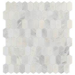 Studio Marble | (12.5x13) 2" Picket Mosaic Bianco Macchiato