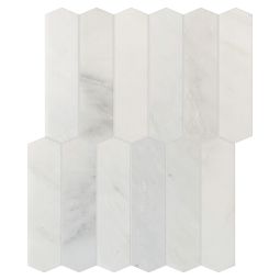 Studio Marble (9.5"x 11") 6" Picket Mosaic Bianco Macchiato